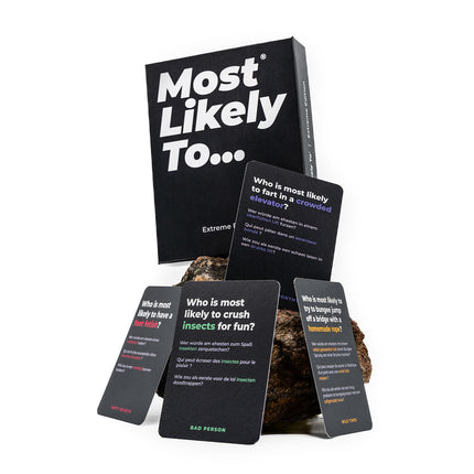 Most Likely To® Extreme Edition – Party-Kartenspiel mit 220 Fragen – Deutsch & Englisch 