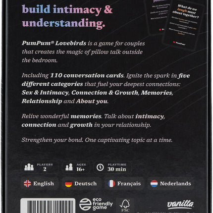 PumPum® Lovebirds – Intimate Conversation Card Game for Couples with 110 Questions