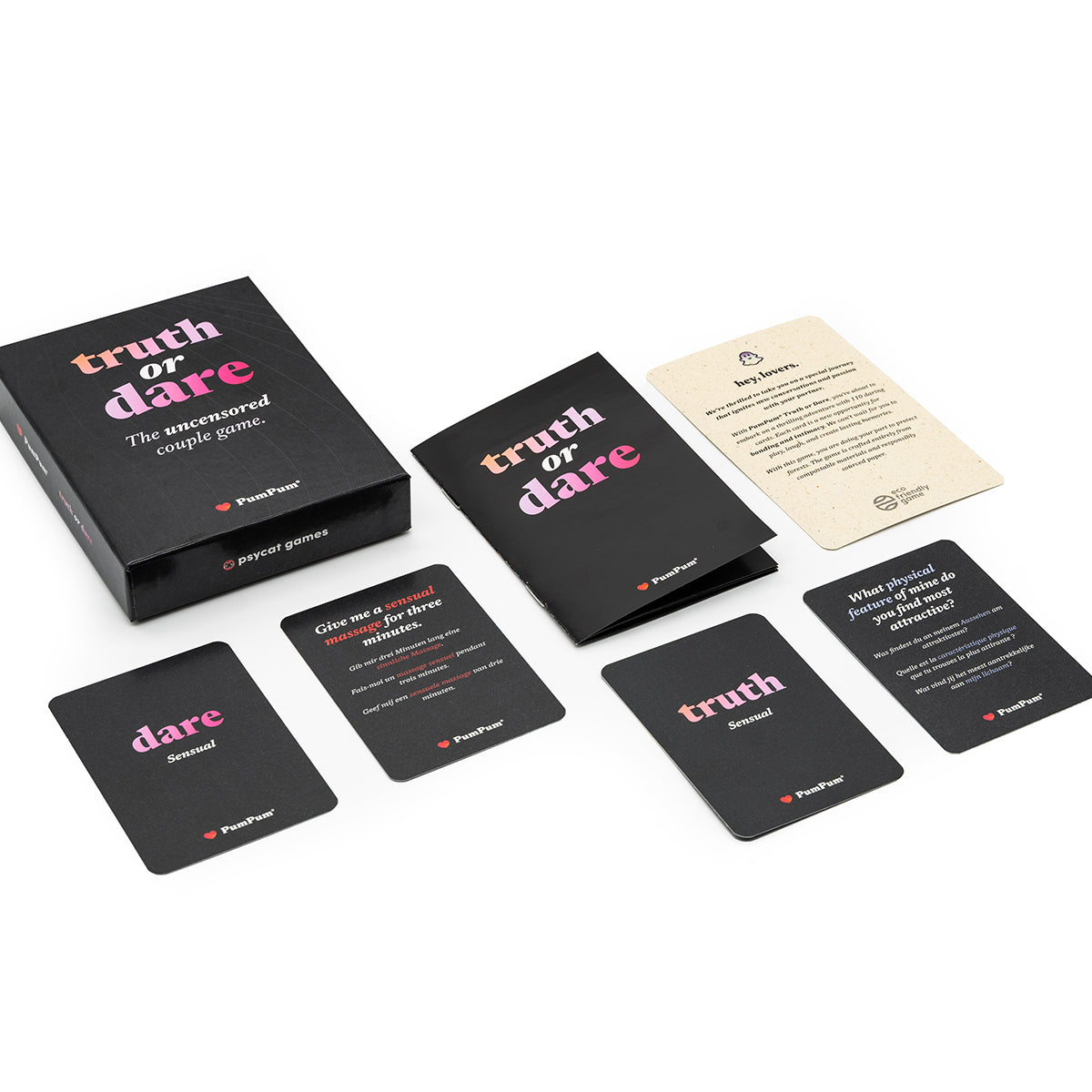 PumPum® Truth or Dare – Flirty Couple Game With 110 Cards – PsyCat Games
